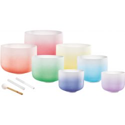 SONIC ENERGY CSBCSETCHA CRYS.SING.BOWL COL.FROSTED, CHAKRA SET