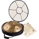SONIC ENERGY HPSTL90 HANDPAN STAINLESS STEEL, VINT.GOLD, D KURD