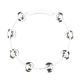 MEINL HTT10WH PANDERETA, DUAL ROW, WHITE,STEEL JINGLES