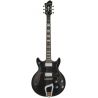 HAGSTROM ELEC. GUITAR. ALVAR - BLACK GLOSS, CONTOURED PLY-M