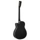 ORTEGA RESONATOR GUITAR,CUTAWAY, SAT BLACK RRG40CE-DBK