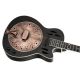 ORTEGA RESONATOR GUITAR,CUTAWAY, SAT BLACK RRG40CE-DBK
