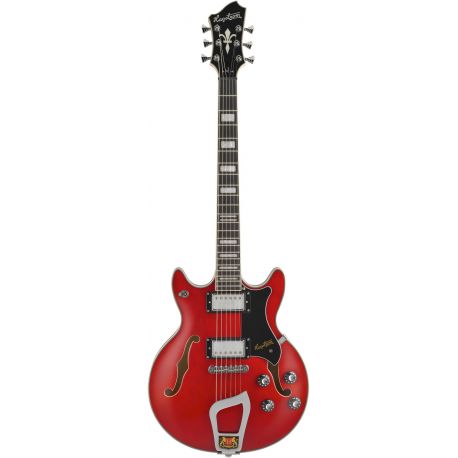 HAGSTROM ELEC. GUITAR. ALVAR - WILD CHERRY TRANSPARENT, CON