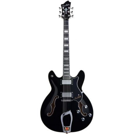 HAGSTROM ELEC. GUITAR. VIKING - BLACK GLOSS, CONTOURED PLY-
