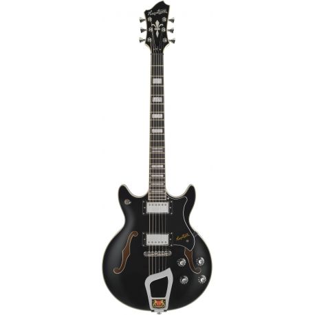 HAGSTROM ELEC. GUITAR. ALVAR - BLACK GLOSS, CONTOURED PLY-M