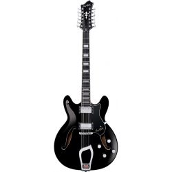 HAGSTROM ELEC. GUITAR. VIKING 12-DLX - BLACK GLOSS, CONTOUR