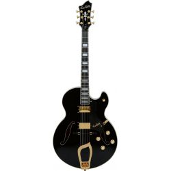 HAGSTROM ELEC. GUITAR. HJ-500 - BLACK GLOSS - CONTOURED MAP