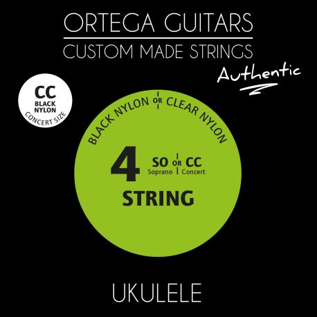 ORTEGA UKE CONCERT AUTHENTIC STRINGS BLACK UKABK-CC