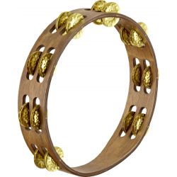 MEINL TA2V-WB 2 ROWS, HAMMERED BRASS JINGLES, WALNUT BRO