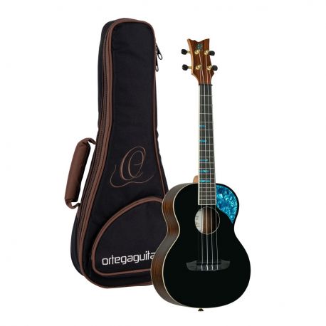ORTEGA GHOST SERIES UKELELE, TENOR, BLACK RUGH-BKT