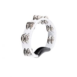 MEINL HTMT1WH ABS PANDERETA DUAL ROW,WHITE,STEEL JINGLE