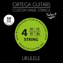 ORTEGA UKE SOPRANO SELECT STRINGS BLACK UKSBK-SO