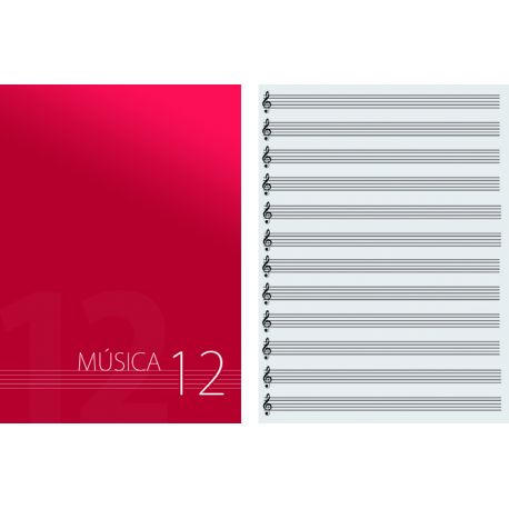 OQAN CUADERNO 12 PAUTAS DINA4 VERT. ROJA