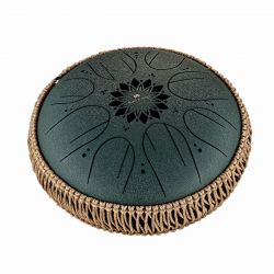 SONIC ENERGY 10 OCTAVE STEEL TONGUE DRUM,F  MIN,GREEN MOSTD4DG
