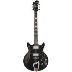 HAGSTROM ELEC. GUITAR. ALVAR - BLACK GLOSS, CONTOURED PLY-M