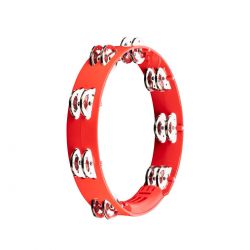 MEINL HTT10R PANDERETA, DUAL ROW, RED, STEEL JINGLES