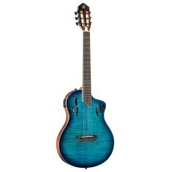 ORTEGA TOURPLAYER GUITAR, FLAMED MAPLE TOP, BLUE, BAG