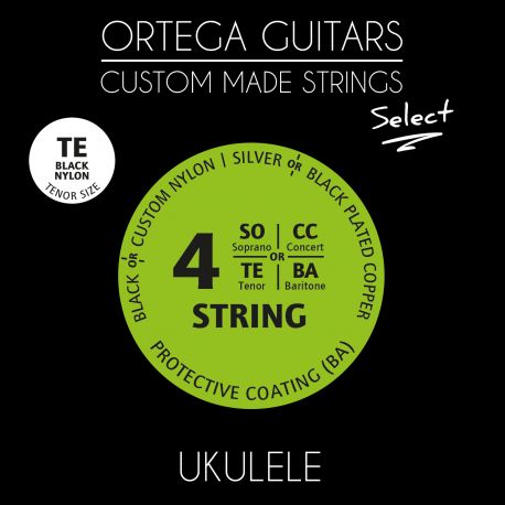 ORTEGA UKE TENOR SELECT STRINGS BLACK UKSBK-TE