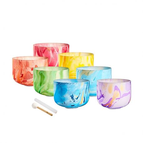 SONIC ENERGY 7-PIECE MARBLE CRYSTAL SING.BOWL SET MCSBSETCHA