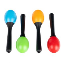 NINO PERCUSSION MARACAS SET, 4 UD (BL, GR, OR, RED) NINOSET569