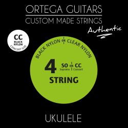 ORTEGA UKE CONCERT AUTHENTIC STRINGS BLACK UKABK-CC