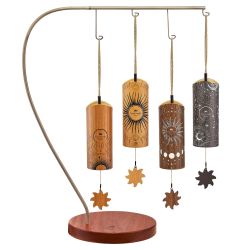 SONIC ENERGY CBCS4SET COSMIC BAMBOO CHIME SET, 4 PCS., STAND