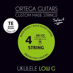 ORTEGA UKSBK-TE-LG UKE STRINGS, SELECT, BLACK, TENOR