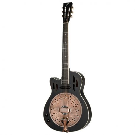 ORTEGA B-STOCK RESONATOR GUITAR,SAT BLACK,LEFT-HAND RRG40