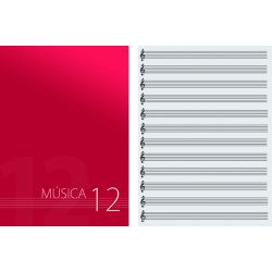 OQAN CUADERNO 12 PAUTAS DINA4 VERT. ROJA